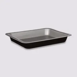 Tortiera 32x24 cm in metallo cromo e nero