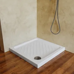 Piatto doccia quadrato in ceramica 80x80x7h cm antiscivolo bianco - Flamingo