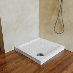 Piatto doccia quadrato in ceramica 75x75x7h cm antiscivolo bianco - Flamingo