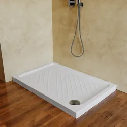 Piatto doccia rettangolare in ceramica 120x80x7h cm antiscivolo bianco - Flamingo