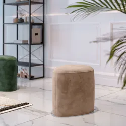 Pouf a goccia 35x45 cm in velluto tortora - Tear