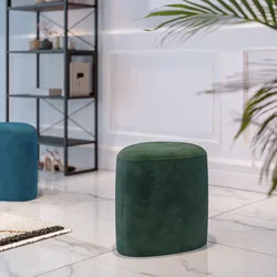 Pouf a goccia 35x45 cm in velluto verde bosco - Tear
