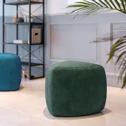 Pouf triangolare 43 cm in velluto verde bosco imbottito - Joyner