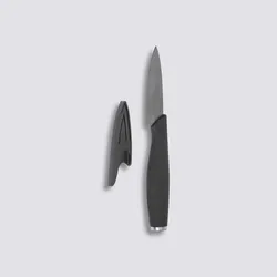 Coltello spelucchino in ceramica grigio scuro con copertura
