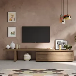 Mobile porta tv 184-270x44h cm mercure e cassettone con cornice - Clary