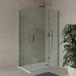 Box doccia 70x100 cm doppio soffietto in cristallo anticalcare trasparente 195h - Tempo Evo