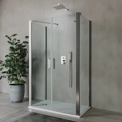 Box doccia 3 lati 100x75x100 cm saloon in cristallo anticalcare trasparente 195h - Tempo Evo
