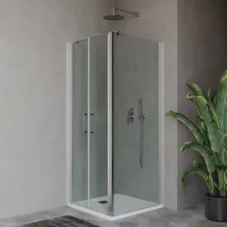 Box doccia 70x80 cm saloon in cristallo anticalcare trasparente 195h - Tempo Evo