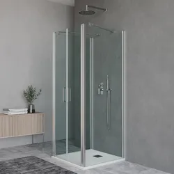Box doccia 3 lati 70x75x70 cm saloon in cristallo anticalcare trasparente 195h - Tempo Evo