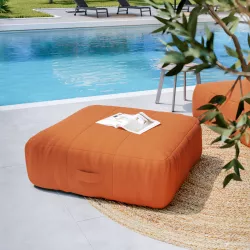 Maxi pouf da giardino in tessuto olefin terracotta - Baku