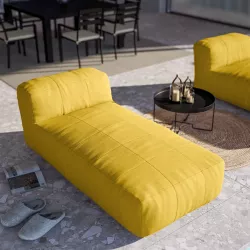 Chaise longue da giardino in tessuto olefin giallo - Baku