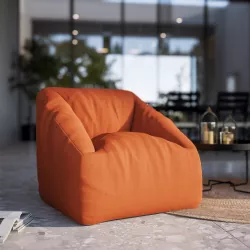 Pouf poltrona da giardino in tessuto olefin terracotta - Baku