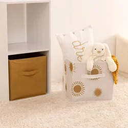 Set 2 cubi contenitori 29x29 cm beige e bianco - Kids