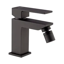 Miscelatore per bidet in ottone nero opaco per piletta click clack Jacuzzi - Rubinetteria Linea Crux
