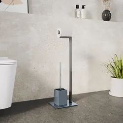 Spirella Portarotolo Da Parete NYO, Acciaio Inossidabile, Grigio Opaco, 14 Cm, Design Moderno Per Bagno - 3
