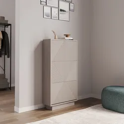 Scarpiera 60x117h cm con 3 ante a ribalta cashmere opaco cannettato - Ayla
