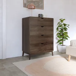 Cassettiera 80x110h cm in legno rovere kover con 4 cassetti - Ember