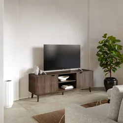 Mobile porta tv 160x55h cm in legno rovere kover con 2 vani a giorno e 2 ante - Ember