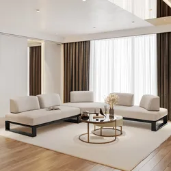 Divano angolare 5 posti in tessuto olefin beige e alluminio antracite - Haven