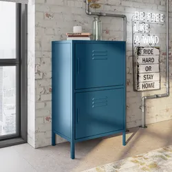 Armadietto basso 60x102h cm in acciaio verniciato blu petrolio con 2 ante - Latino