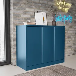 Armadietto 120x100h cm in acciaio verniciato blu petrolio con 3 ante - Latino