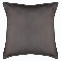 Cuscino 55x55 cm sfoderabile in tessuto grigio scuro - Wynter