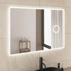 Specchio led 100x70 cm luce fredda con cornice satinata e ingranditore - Comet
