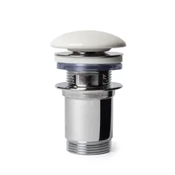 Piletta click-clack universale 8,5h cm con tappo in ceramica bianco