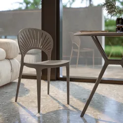 Sedia con schienale a raggi in polipropilene cacao - Amaty