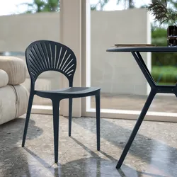 Sedia con schienale a raggi in polipropilene blu - Amaty