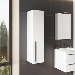 Colonna da bagno sospesa 30x120h cm con anta reversibile bianco opaco - Miller