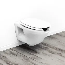 Vaso sospeso apertura frontale bagno accessibile con sedile bianco