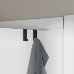 PFISTER Venturi Gancio Appendiabiti Per Porta - Design Moderno, Colore Nero Opaco - Struttura Metallica, Fissaggio A Blocco - 3