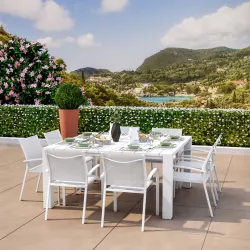 Ombrellone da giardino 3x4 m palo laterale telo bianco - Porto Cervo