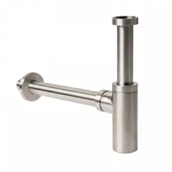 Sifone stondato per lavabo in acciaio inox satinato – Pure