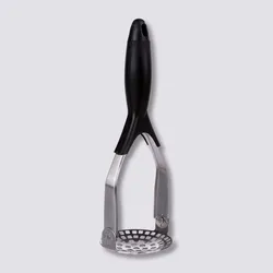 Schiacciapatate pieghevole 30h cm in acciaio inox cromo e manico nero