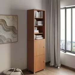 Libreria modulare 49x197h cm effetto ciliegio con 2 ante - Modar