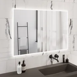 Specchio led 100 x 70 cm reversibile luce fredda con cornice satinata - Mepy