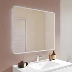Specchio led 90 x 75 cm con cornice satinata reversibile - Beckett