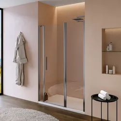 Box doccia nicchia 130 cm 45 giunto + 70 battente + 15 fisso con vetro temperato trasparente e profilo cromo 195h - Nilo