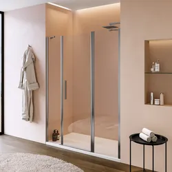 Box doccia nicchia 155 cm 55 giunto + 70 battente + 30 fisso con vetro temperato trasparente e profilo cromo 195h - Nilo