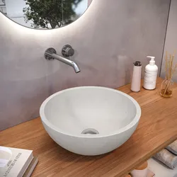 Lavabo d'appoggio 36x14,5 h cm in cemento bianco - Hamilton