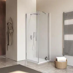 Box doccia 60X85 cm battente 85 cm con vetro temperato trasparente e profilo cromo 195h - Nilo