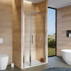 Box doccia nicchia 115 cm battente 85 cm e lato fisso con vetro temperato trasparente e profilo cromo 195h - Nilo