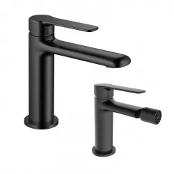 Set miscelatore lavabo e bidet nero – Tila