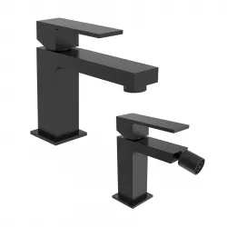 Set miscelatore lavabo e bidet nero – Tiamat