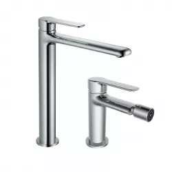 Set miscelatore lavabo alto e bidet cromo – Tila