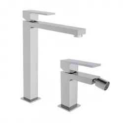 Set miscelatore lavabo alto e bidet cromo – Tiamat