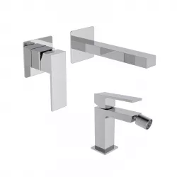 Set miscelatore lavabo a muro e bidet cromo – Tiamat