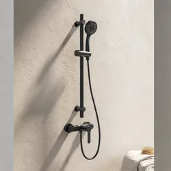 Set esterno doccia e saliscendi con doccino 3 getti nero - Tila